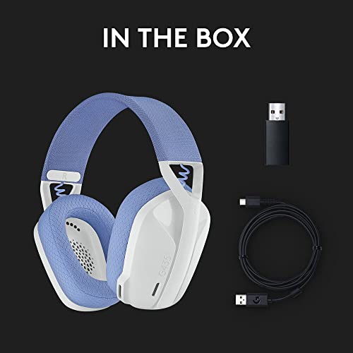 Logitech G G435 LIGHTSPEED Kablosuz Kulak Üstü Oyuncu Kulaklığı, Bluetooth, Dahili Mikrofon, 40 mm Ses Sürücüleri, 165 gr, 18 Saat Pil Ömrü, Beyaz