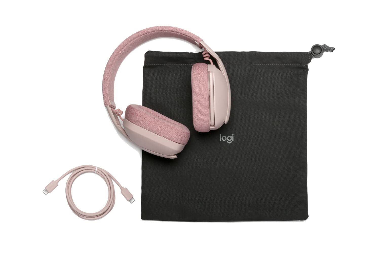 Logitech Zone Vibe 100 Kablosuz Kulak Üstü Kulaklık, Gürültü Önleyici Mikrofon, Pembe