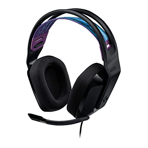 Logitech G G335 Kablolu Kulak Üstü Oyuncu Kulaklığı, 3.5 mm Ses Jakı, Mikrofonlu, Hafızalı Köpük Kulak Yastıkları, Ayarlanabilir Askılı Kafa Bandı, 240 gr, Siyah