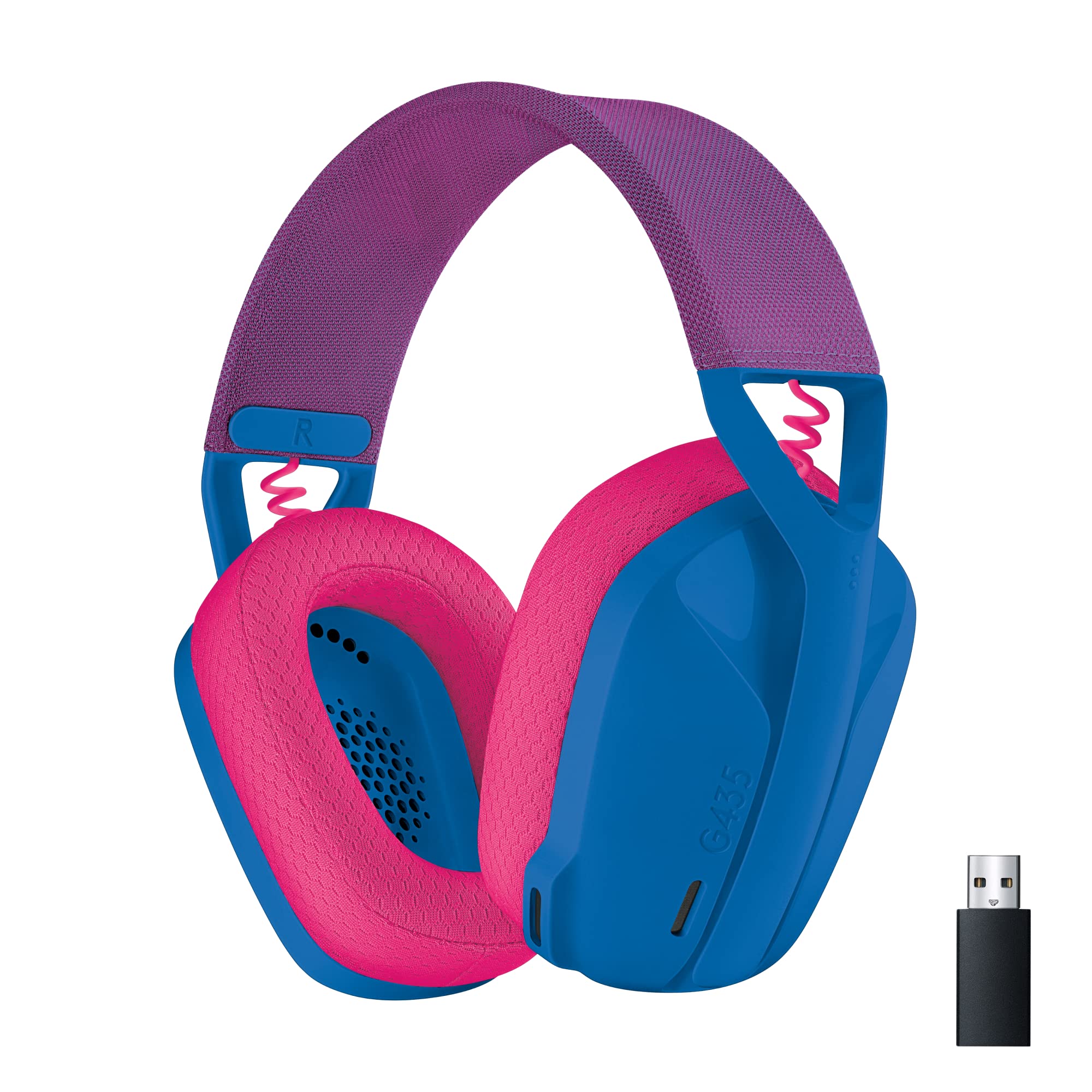Logitech G G435 Lightspeed Kablosuz Kulak Üstü Oyuncu Kulaklığı, Bluetooth, Dahili Mikrofon, 40 mm Ses Sürücüleri, 165 gr, 18 Saat Pil Ömrü, Mavi