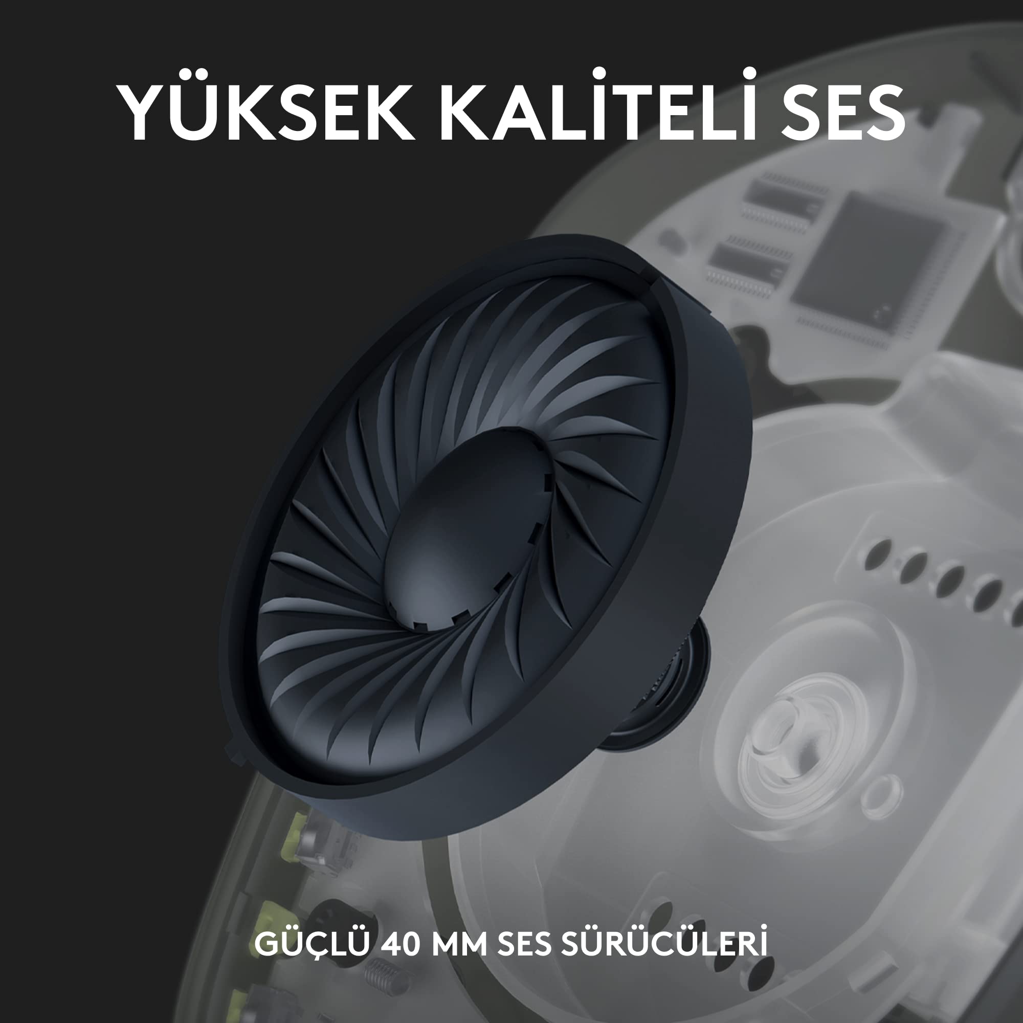 Logitech G G435 Lightspeed Kablosuz Kulak Üstü Oyuncu Kulaklığı, Bluetooth, Dahili Mikrofon, 40 mm Ses Sürücüleri, 165 gr, 18 Saat Pil Ömrü, Mavi