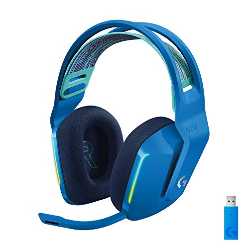 Logitech G G733 LIGHTSPEED Kablosuz Kulak Üstü Oyuncu Kulaklığı, LIGHTSYNC RGB, Blue Voice Mikrofon,