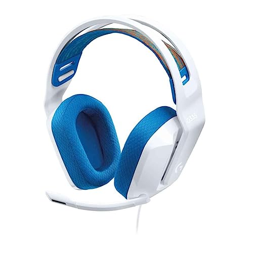 Logitech G G335 Kablolu Kulak Üstü Oyuncu Kulaklığı, 3.5 mm Ses Jakı, Mikrofonlu, Hafızalı Köpük Kulak Yastıkları, Ayarlanabilir Askılı Kafa Bandı, 240 gr, Beyaz