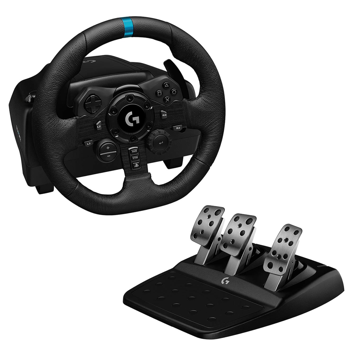Logitech G G923 Driving Force Yarış Direksiyonu, Aşamalı Fren Pedalı, Alüminyum, Çelik ve Deri Yapı, PS3/PS4/PS5/PC ile Uyumlu, Trueforce Teknolojisi, Aşamalı Fren Pedalı, Siyah