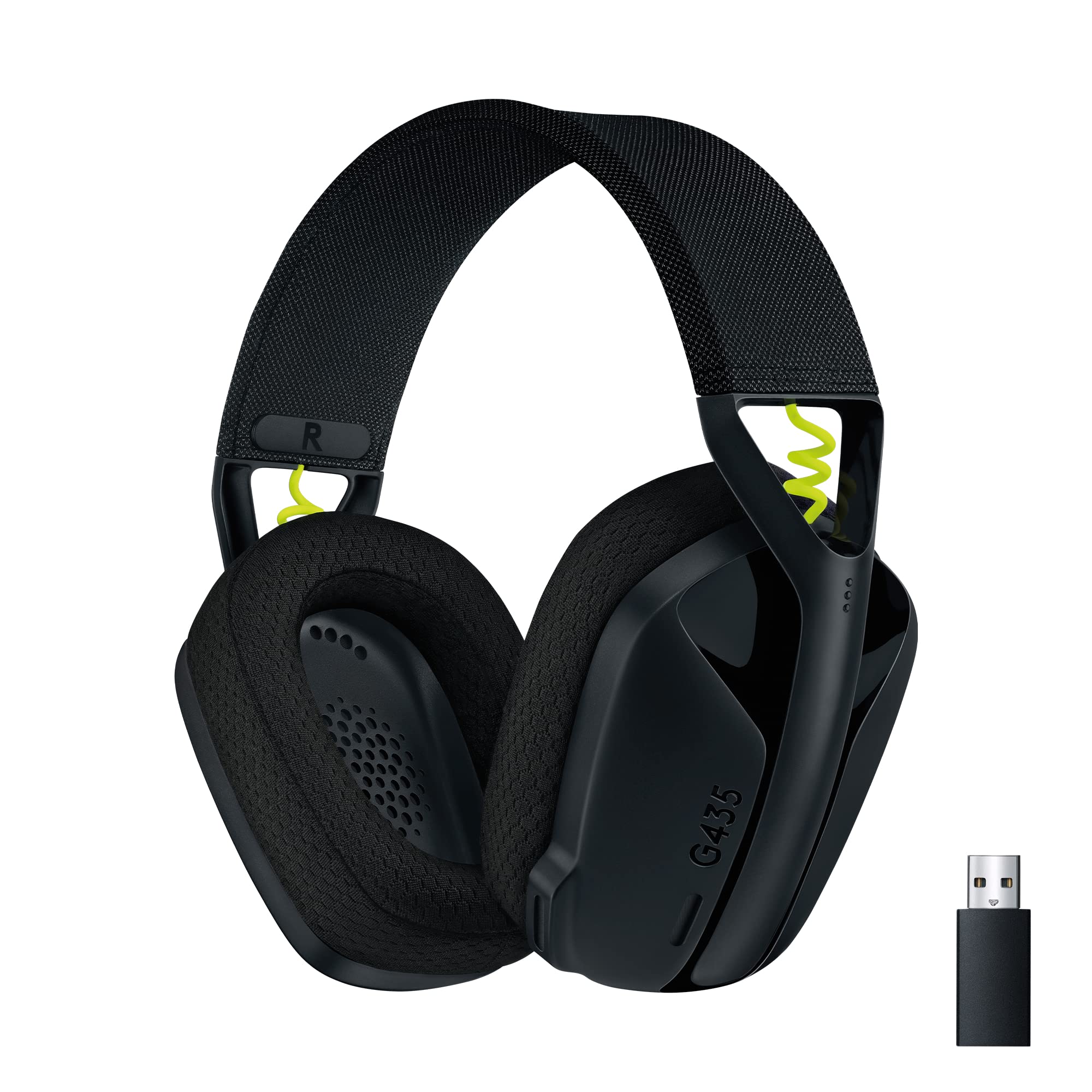 Logitech G G435 Lightspeed Kablosuz Kulak Üstü Oyuncu Kulaklığı, Bluetooth, Dahili Mikrofon, 40 mm Ses Sürücüleri, 165 gr, 18 Saat Pil Ömrü, Siyah