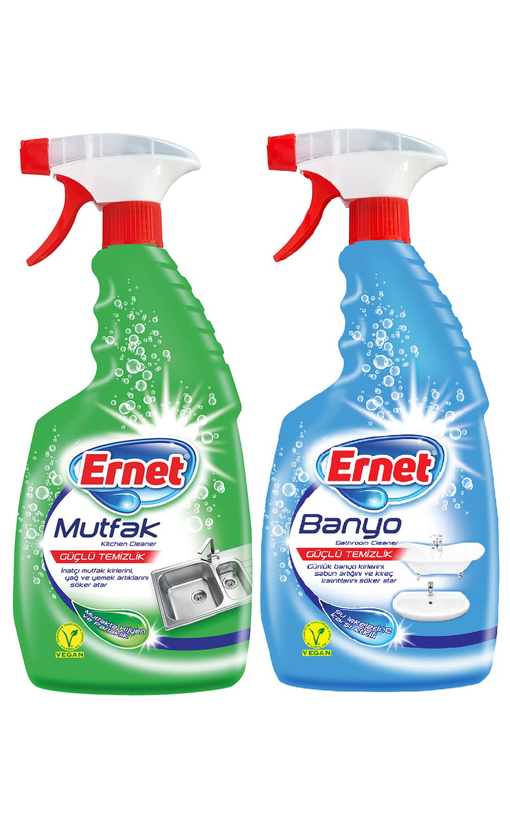 Ernet Süper Likit Promosyon Mutfak + Banyo Temizliği (1+1) 750 ml Sprey'li