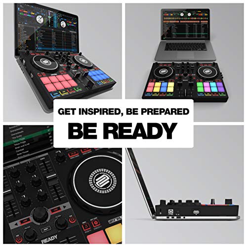 RELOOP Ready | Serato DJ Lite (dahil) ve DJ Pro için tasarlanmış Kompakt 2-Kanal DJ Controller/Kontrolör | iOS ve iPadOS'ta Algoriddim djay Pro AI uygulamalarıyla tak ve çalıştır. (Mac/PC/iOS)