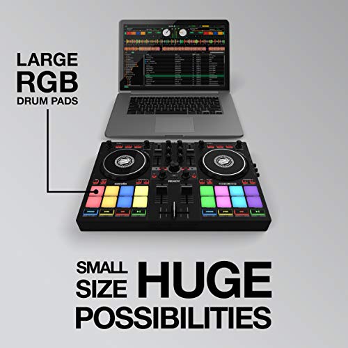 RELOOP Ready | Serato DJ Lite (dahil) ve DJ Pro için tasarlanmış Kompakt 2-Kanal DJ Controller/Kontrolör | iOS ve iPadOS'ta Algoriddim djay Pro AI uygulamalarıyla tak ve çalıştır. (Mac/PC/iOS)