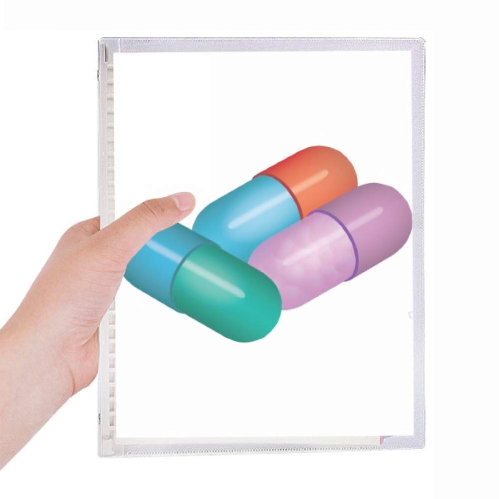 Kapsül Hap Sağlık Bakım Ürünleri Desenli Defter Gevşek Yaprak Spiral Doldurulabilir Günlük