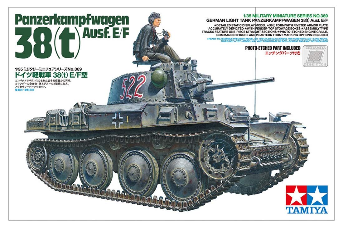TAMIYA 300035369 1:35 Alman Panzerkampfwagen 38 (t) versiyonu E/F (1), sadık kopya, model yapımı, pl