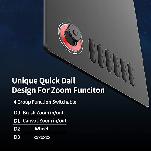 Veikk A15 Pro 10x6 İnç Profesyonel Grafik Tablet, 8192 Seviye Pilsiz Kalem, 12 Kısayol Tuşu ve Döner Kontrol Düğmesi, Windows/Mac/Android Uyumlu
