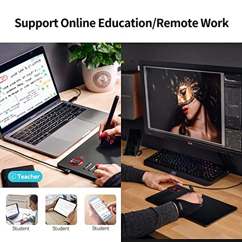 Veikk A15 Pro 10x6 İnç Profesyonel Grafik Tablet, 8192 Seviye Pilsiz Kalem, 12 Kısayol Tuşu ve Döner Kontrol Düğmesi, Windows/Mac/Android Uyumlu
