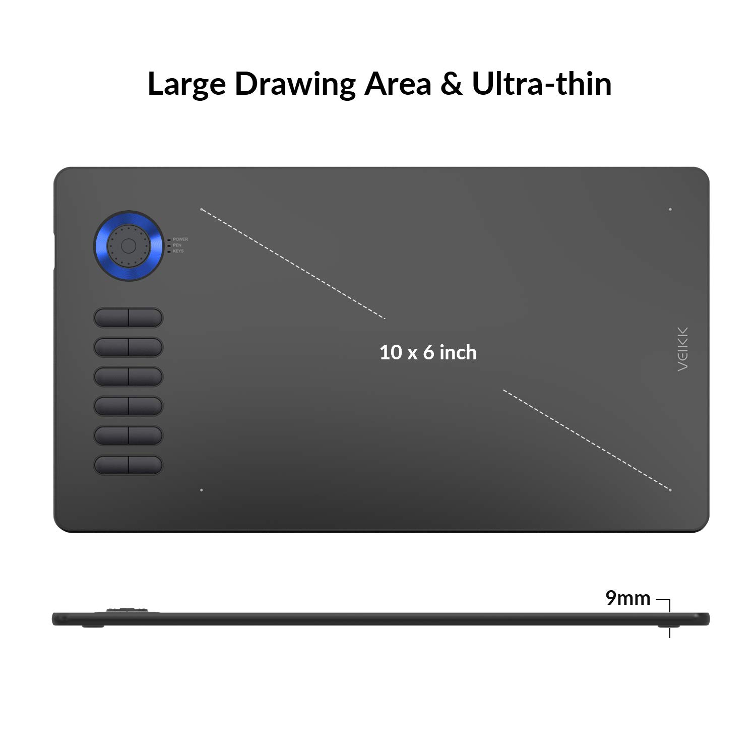 Veikk A15 Pro 10x6" 8192 Level 5080 LPI Grafik Tablet + Kalem