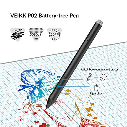 Veikk A15 Pro 10x6" 8192 Level 5080 LPI Grafik Tablet + Kalem