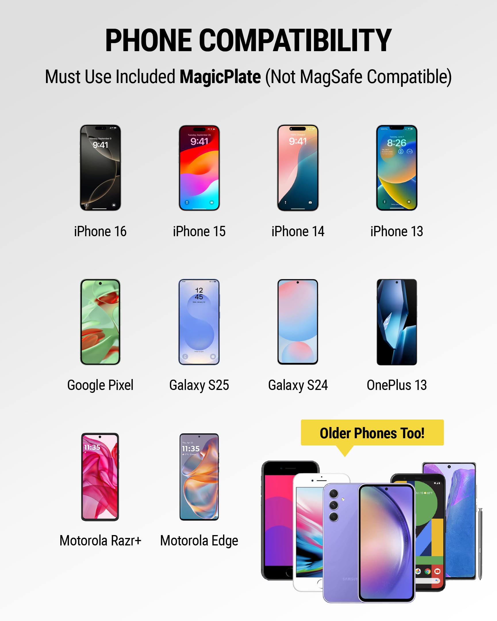 Scosche MAGDM-10KFLT MagicMount Manyetik Araç için Telefon Tutucu - 360 Derece Ayarlanabilir Kafa, Tüm Cihazlarla Evrensel - Gösterge Paneli Montajı - 10'lu Paket