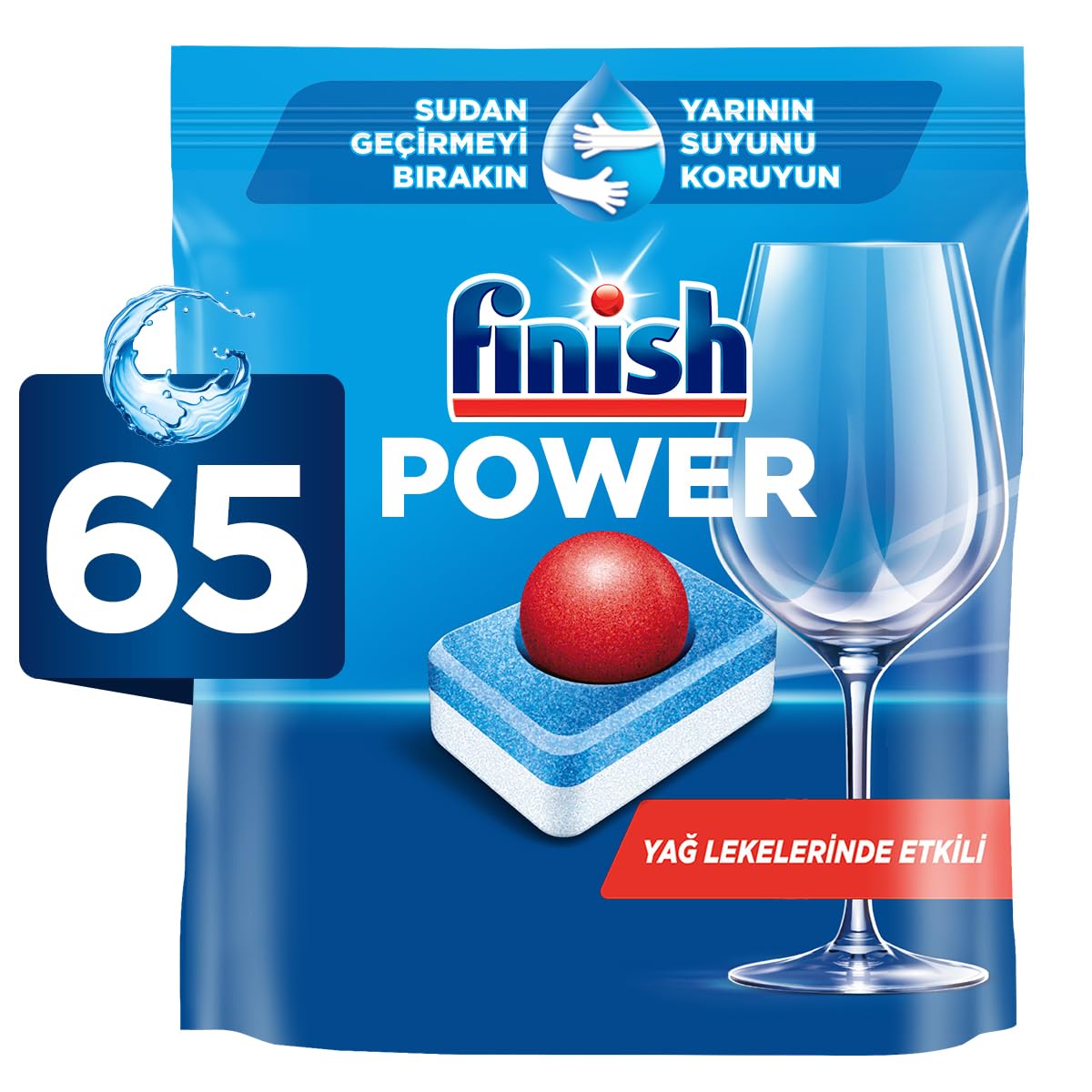 Finish Power Hepsi Bir Arada 65 Bulaşık Makinesi Deterjanı Tableti (1 x 65 Tablet)