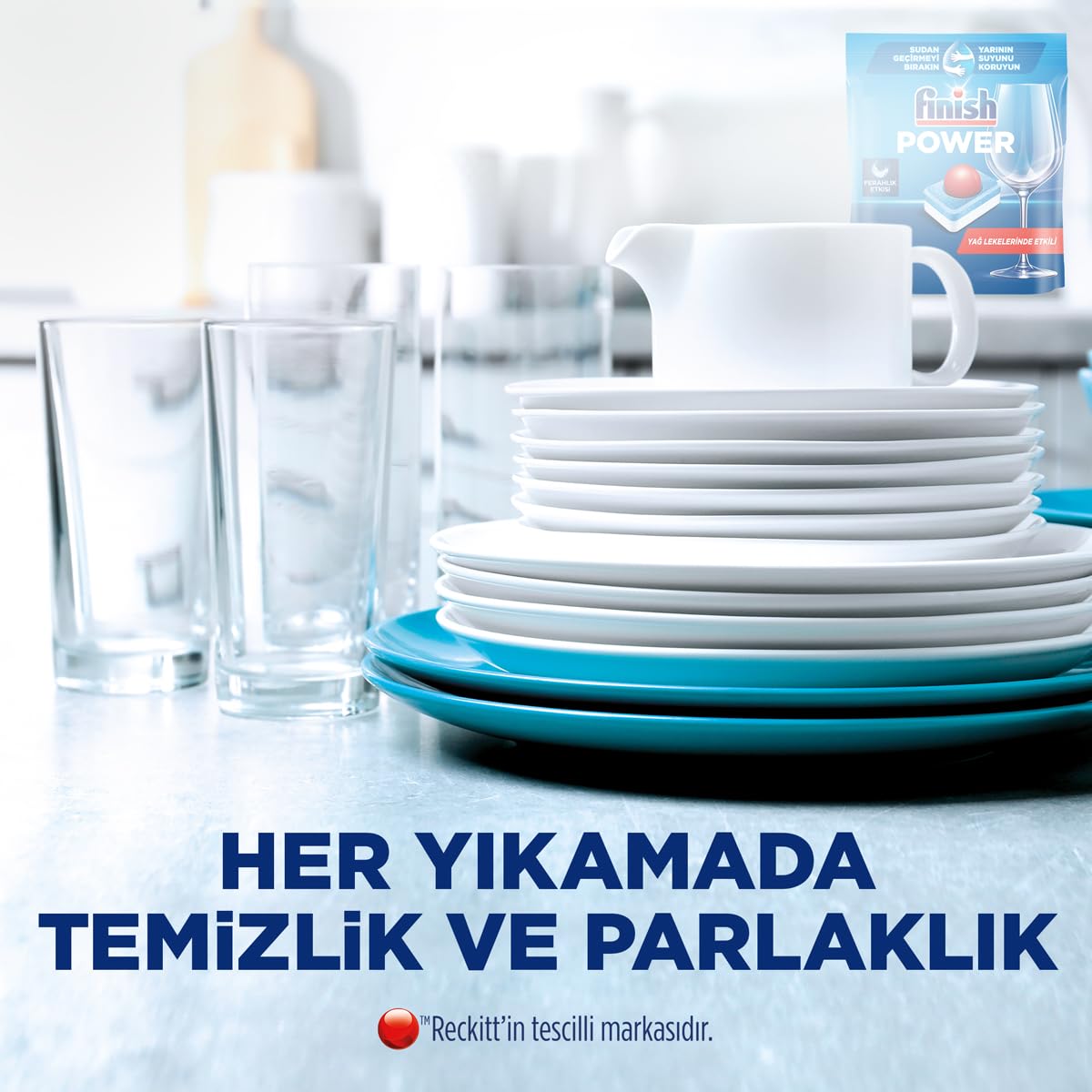 Finish Power Hepsi Bir Arada 65 Bulaşık Makinesi Deterjanı Tableti (1 x 65 Tablet)
