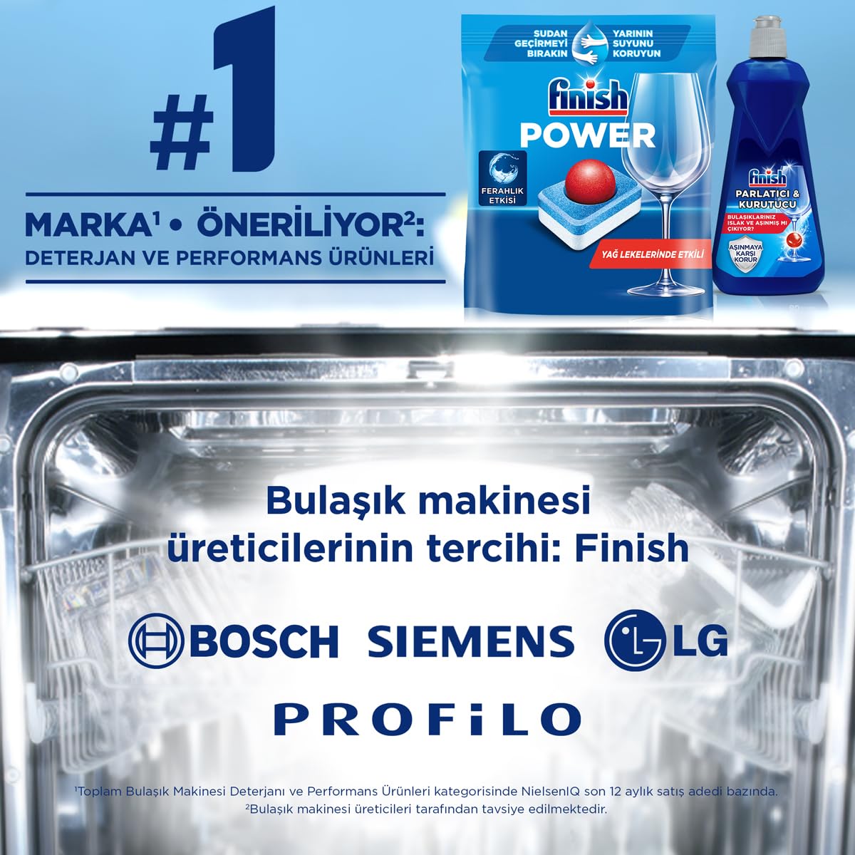 Finish Power Hepsi Bir Arada 65 Bulaşık Makinesi Deterjanı Tableti (1 x 65 Tablet)
