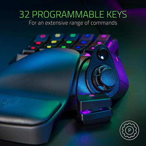 Razer Tartarus Pro - Oyun Tuş Takımı - Analog-optik düğmelere ve hızlı ateş moduna sahip oyun kumandası (32 programlanabilir düğme, özelleştirilebilir tetik noktası, 8 profil) Siyah