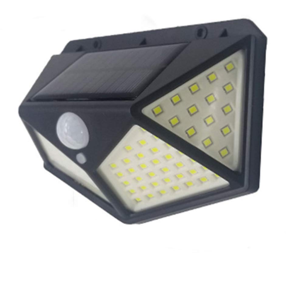 Uonlytech 2 adet solar duvar lambası, su geçirmez, 100 LED hareket sensörlü gece lambası, dış mekan, park avlu, bahçe için (siyah)