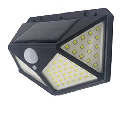 Uonlytech 2 adet solar duvar lambası, su geçirmez, 100 LED hareket sensörlü gece lambası, dış mekan, park avlu, bahçe için (siyah)