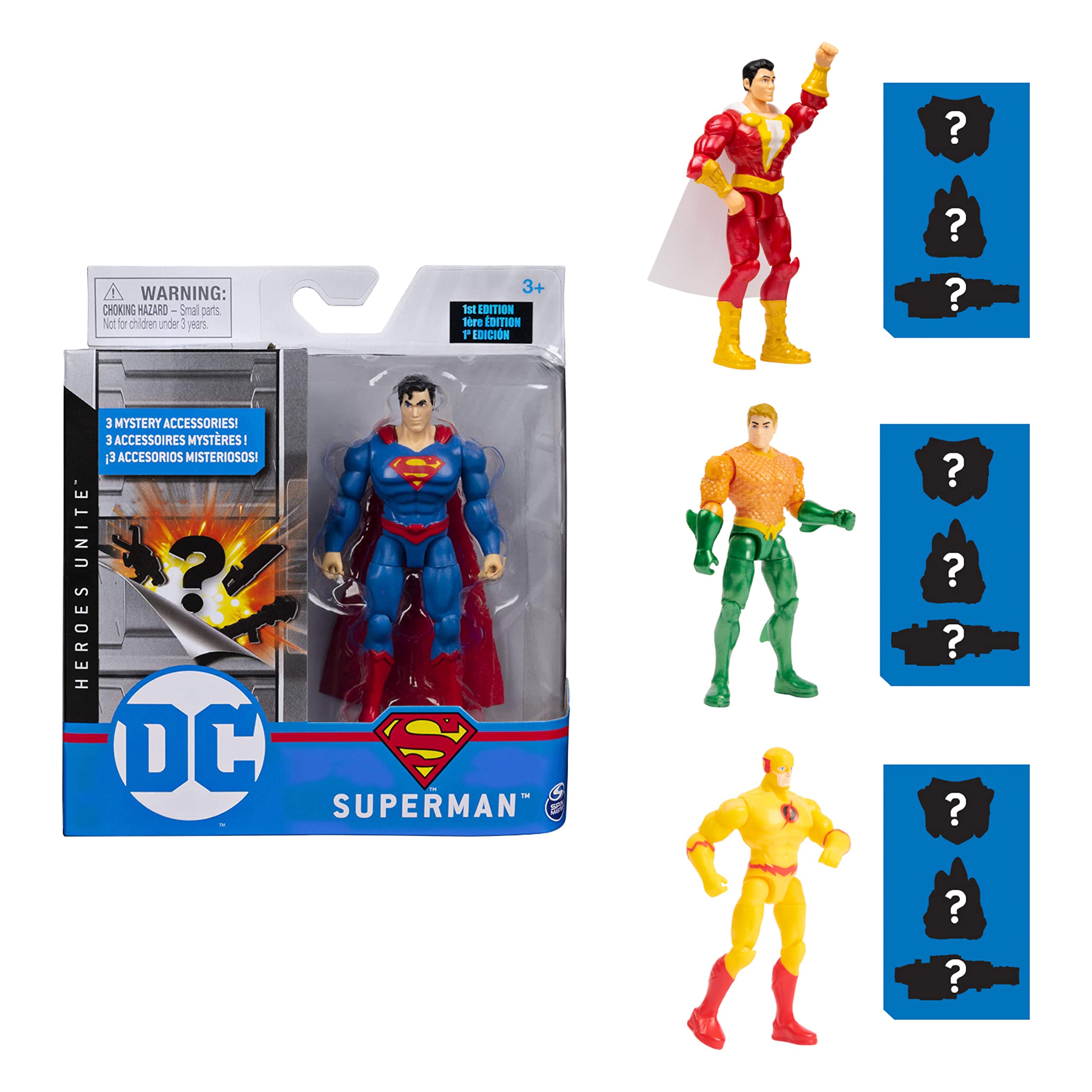 DC Comics 10 cm SUPERMAN 3 Gizem Aksesuarlı Aksiyon Figürü, Macera (Asorti)