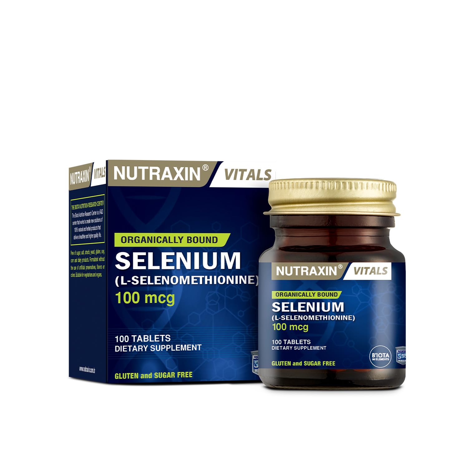 Nutraxin Vitals Selenium (L-Selenomethionine) 100 mcg 100 Kapsül Takviye Edici Gıda