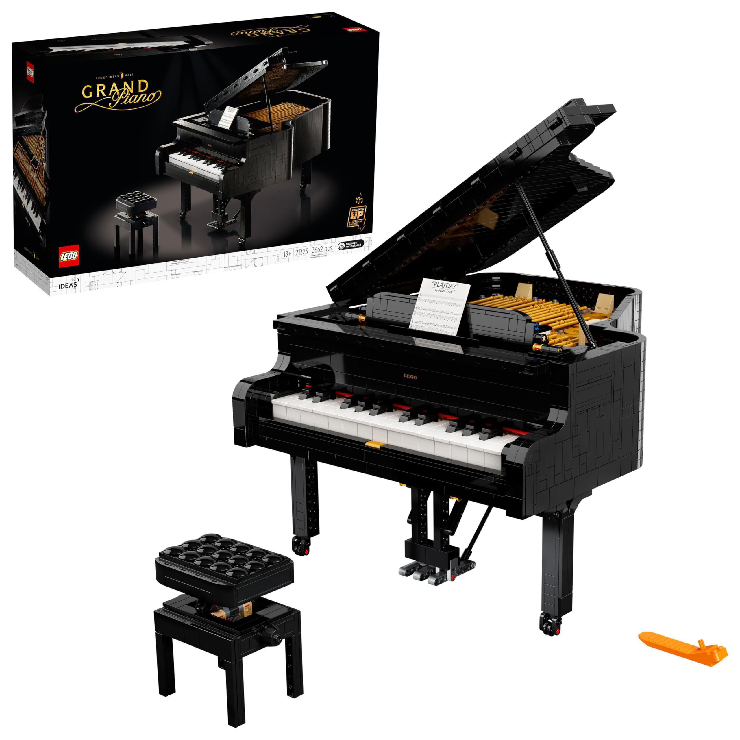 LEGO Ideas Kuyruklu Piyano 21323 – Yetişkinler için İnteraktif Yapım Seti, Hobi Tutkunları ve Müzik Severler için Sergilenebilir Model, Özel Günler için Harika Hediye Fikri (3662 Parça)