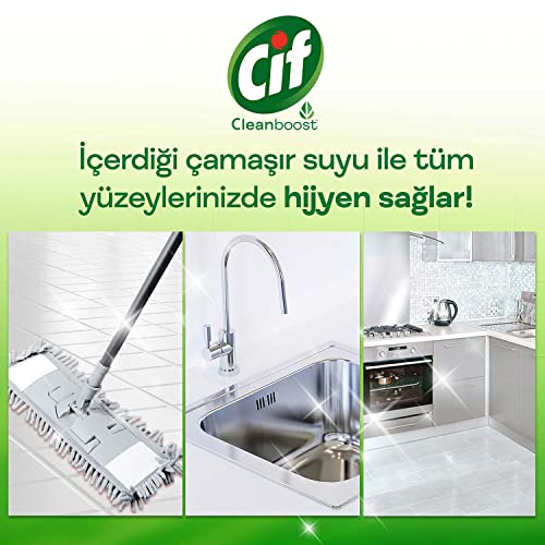 Cif Jel Yüzey Temizleyici Cleanboost Tüm Yüzeyler için Leke Çıkarıcı Çamaşır Sulu Bahar Ferahlığı 1500 ml