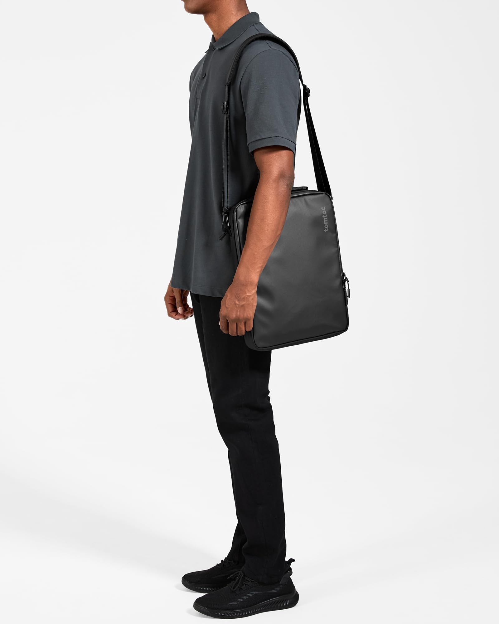 tomtoc 13-14 inç MacBook Air/Pro M3/M2/M1, 13 inç iPad Pro M4/iPad Air M2/12.9 iPad Pro, 13-13.8 inç Surface Pro/Laptop, Copilot+PC, Cordura Balistik Naylon için 360 Koruyucu Laptop Omuz Çantası