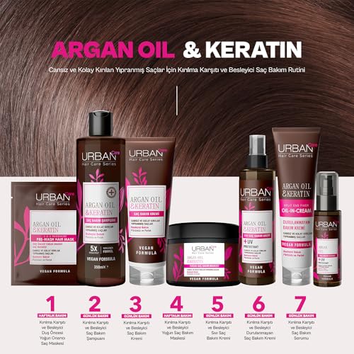 URBAN Care Argan Yağı & Keratin Kolay Kırılan Saçlara Özel Durulanmayan Bakım Kremi 150 ml- Vegan
