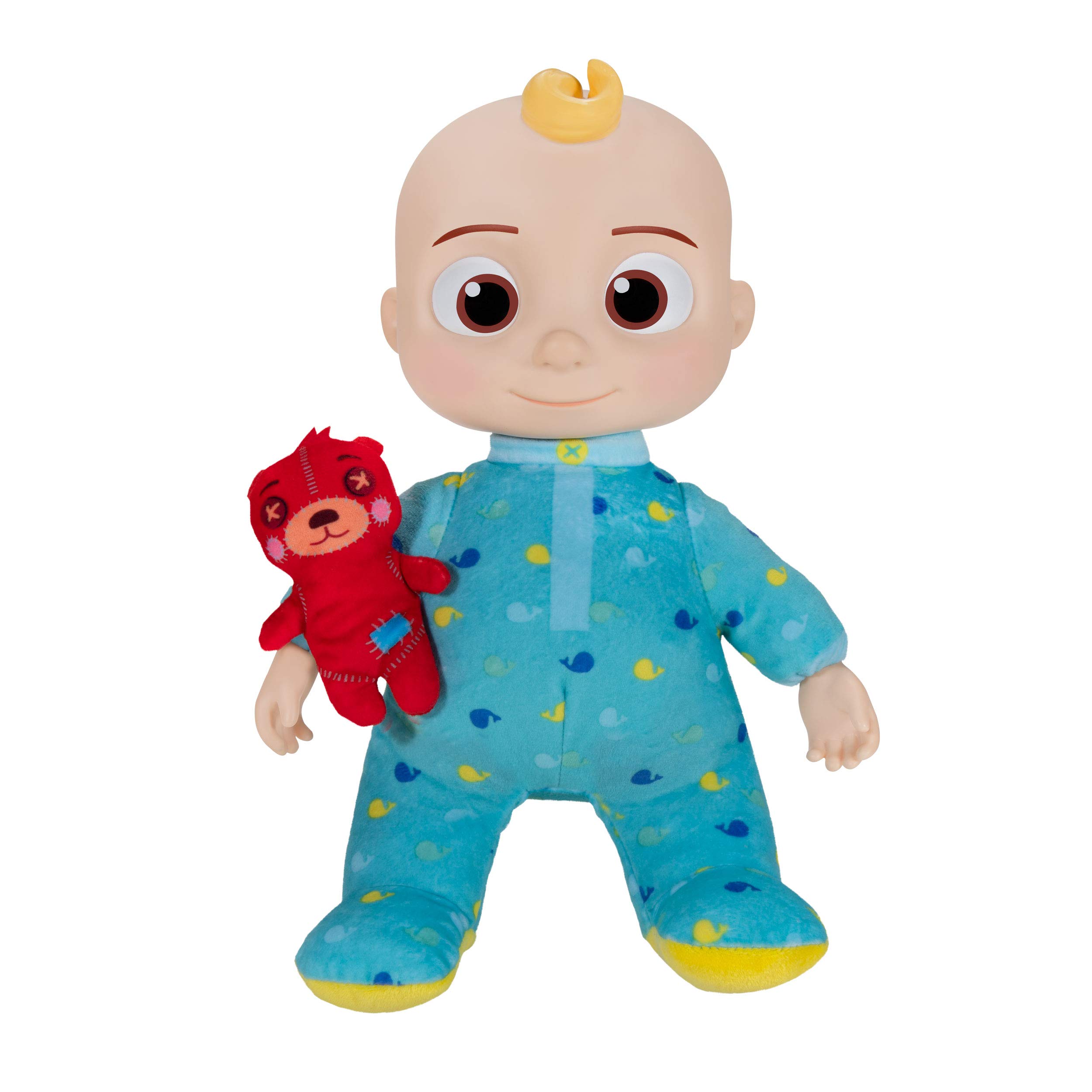 CoComelon Müzikal JJ Peluş Bebek - Yatmadan önce şarkı klipleri söylemek için karnına basın - özellik ve küçük yastık peluş oyuncak ayı içerir
