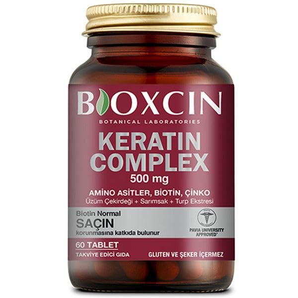 Bioxcin Keratin Complex Takviye Edici Gıda – 60 Tablet – Biotin, Çinko, Kolajen, Vitaminler ve Bitki Ekstraktları İçerikli – Saç, Cilt ve Tırnak Sağlığı İçin Destek