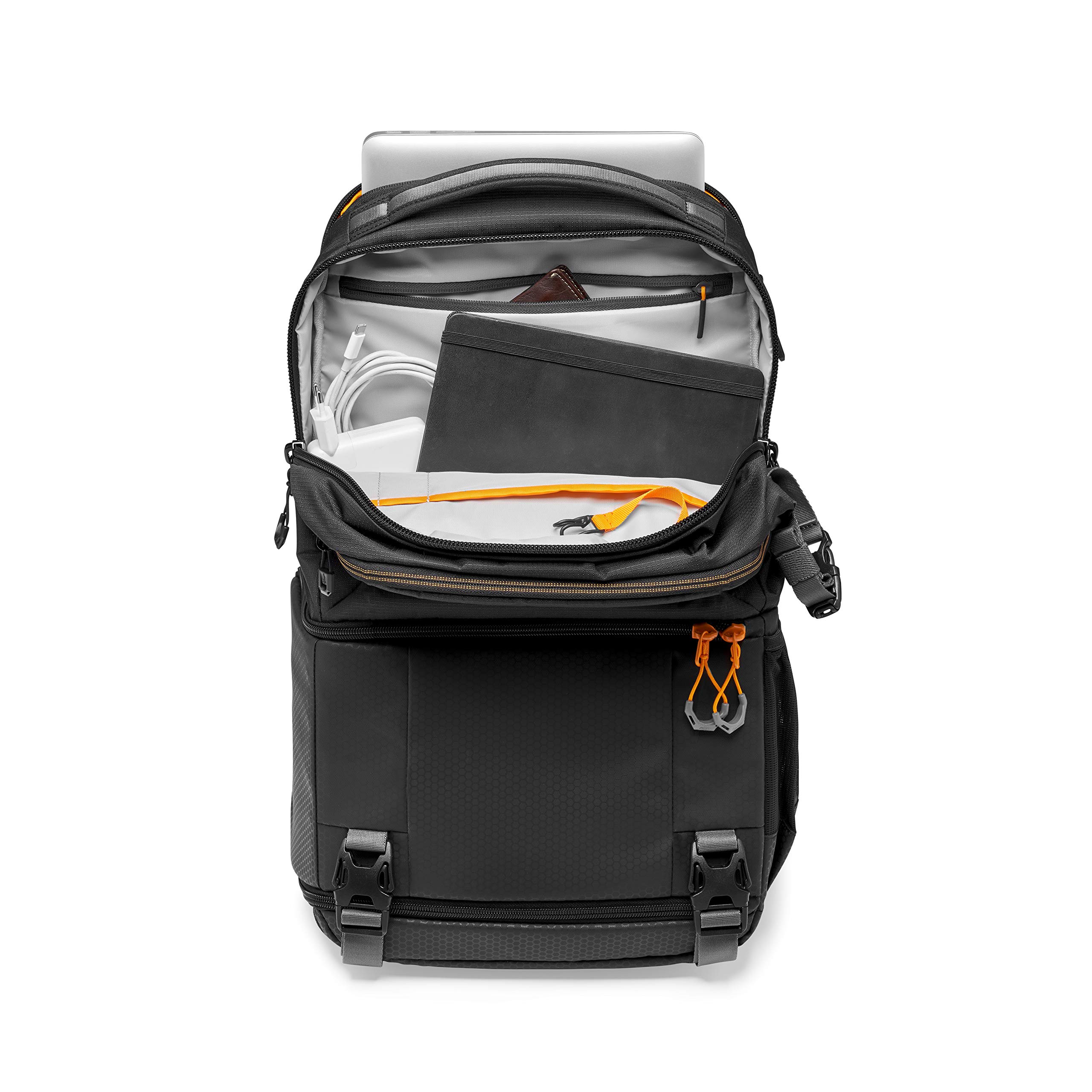 Lowepro Fastpack BP 250 AW III - Refelx DSLR Kamera için sırt çantası aynasız, QuickDoor erişimli, 13 inç dizüstü bilgisayar bölmesi, Nikon D850, 300D Ripstop kameraları için, siyah
