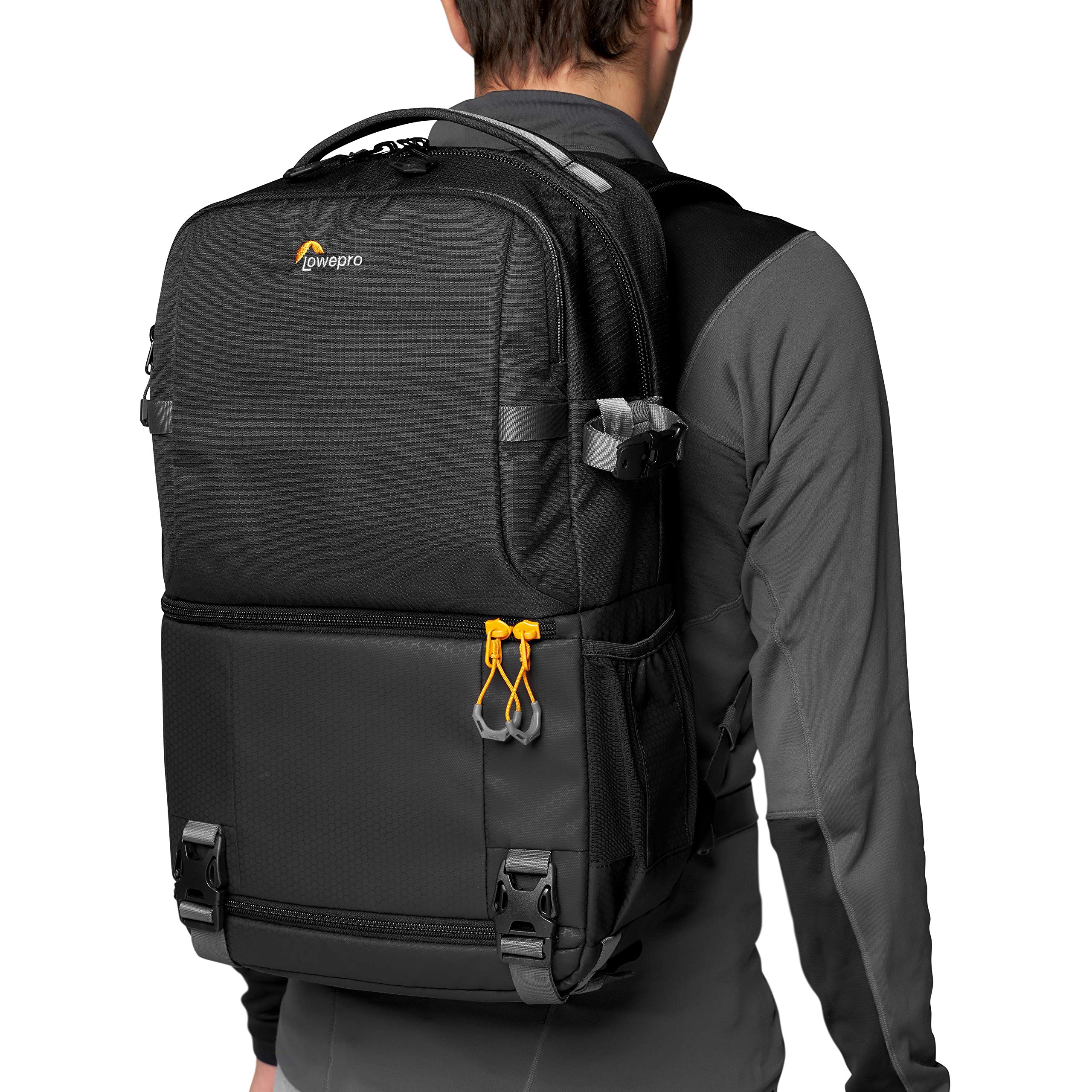 Lowepro Fastpack BP 250 AW III - Refelx DSLR Kamera için sırt çantası aynasız, QuickDoor erişimli, 13 inç dizüstü bilgisayar bölmesi, Nikon D850, 300D Ripstop kameraları için, siyah