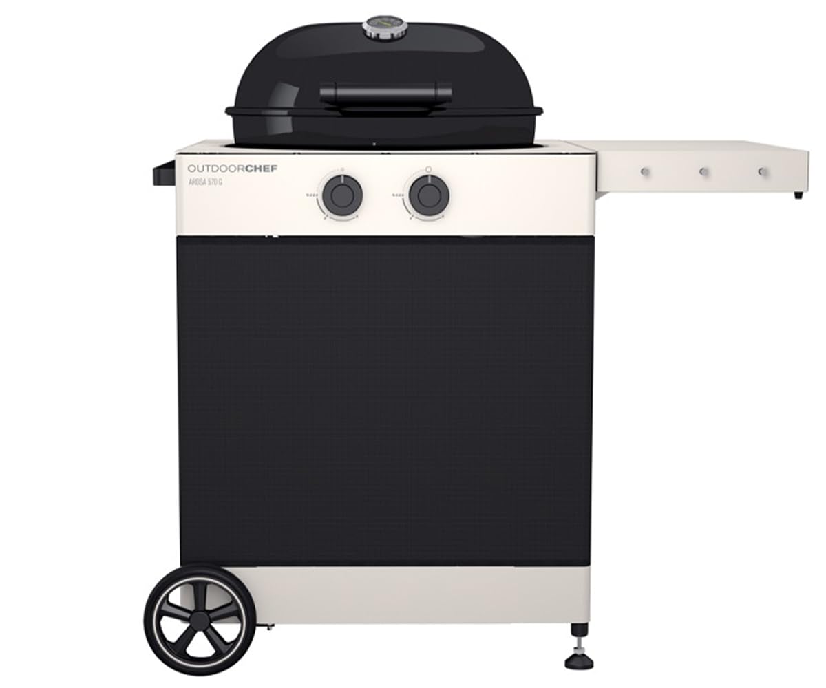 Outdoorchef Aygaz Arosa 570 G TEX Yeni Nesil Barbekü, Tekstil Kabin, LPG'li Barbekü Mangal Ayaklı, 9.5 kW Isı Gücü,57 cm Barbekü Izgara, Çelik Brülör Sistemi, Siyah