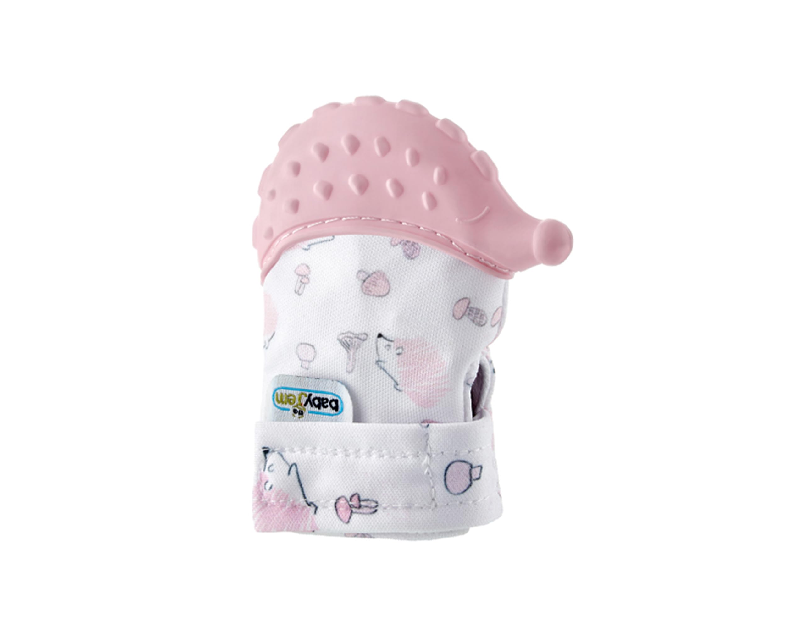 Babyjem Bebek Diş Kaşıyıcı Eldiven Pembe - Kirpi Desenli Pembe 8681049236128