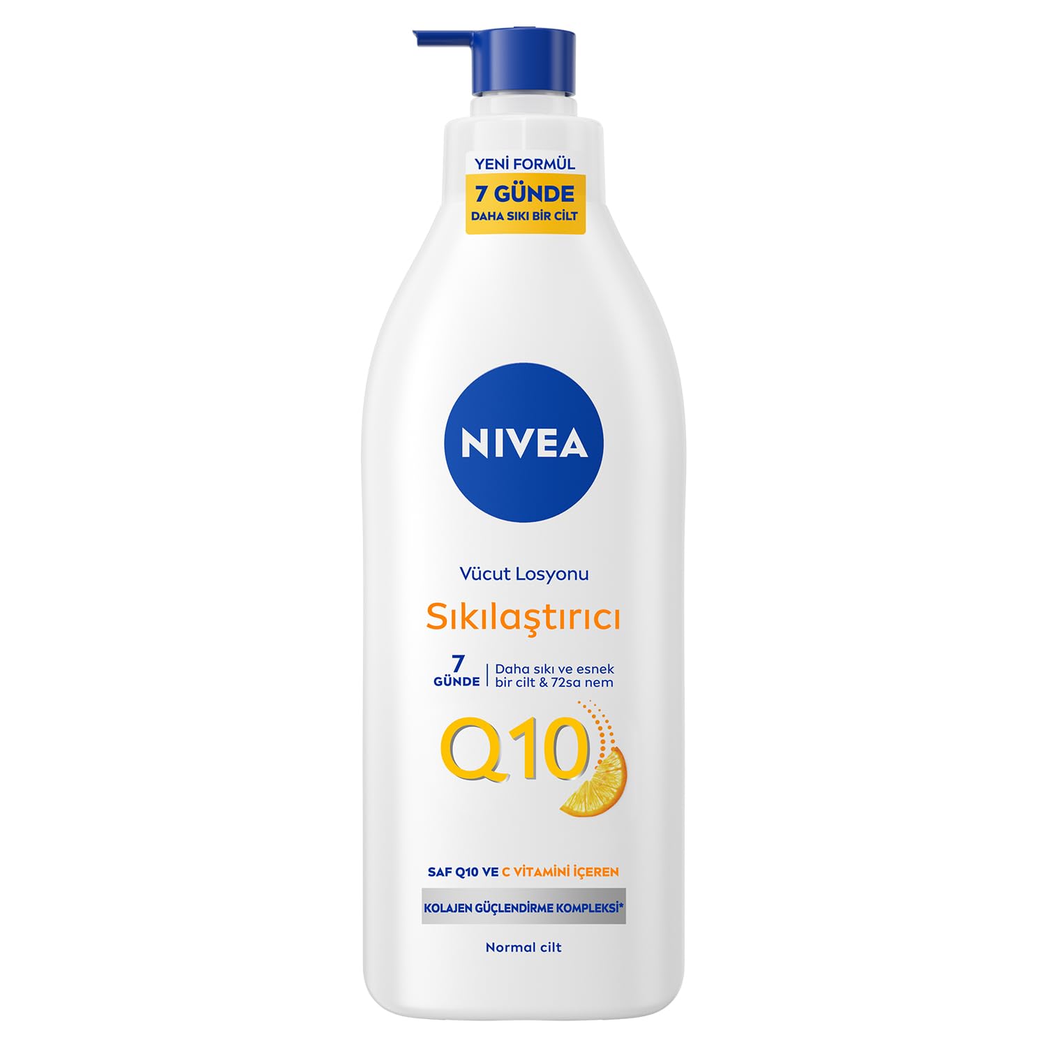 NIVEA Q10 Sıkılaştırıcı Vücut Losyonu 400 ml, 10 Günde Sıkı Cilt, 48 Saat Nemlendirme,C Vitamini,Kolajen,Normal Ciltler için Vücut Losyonu