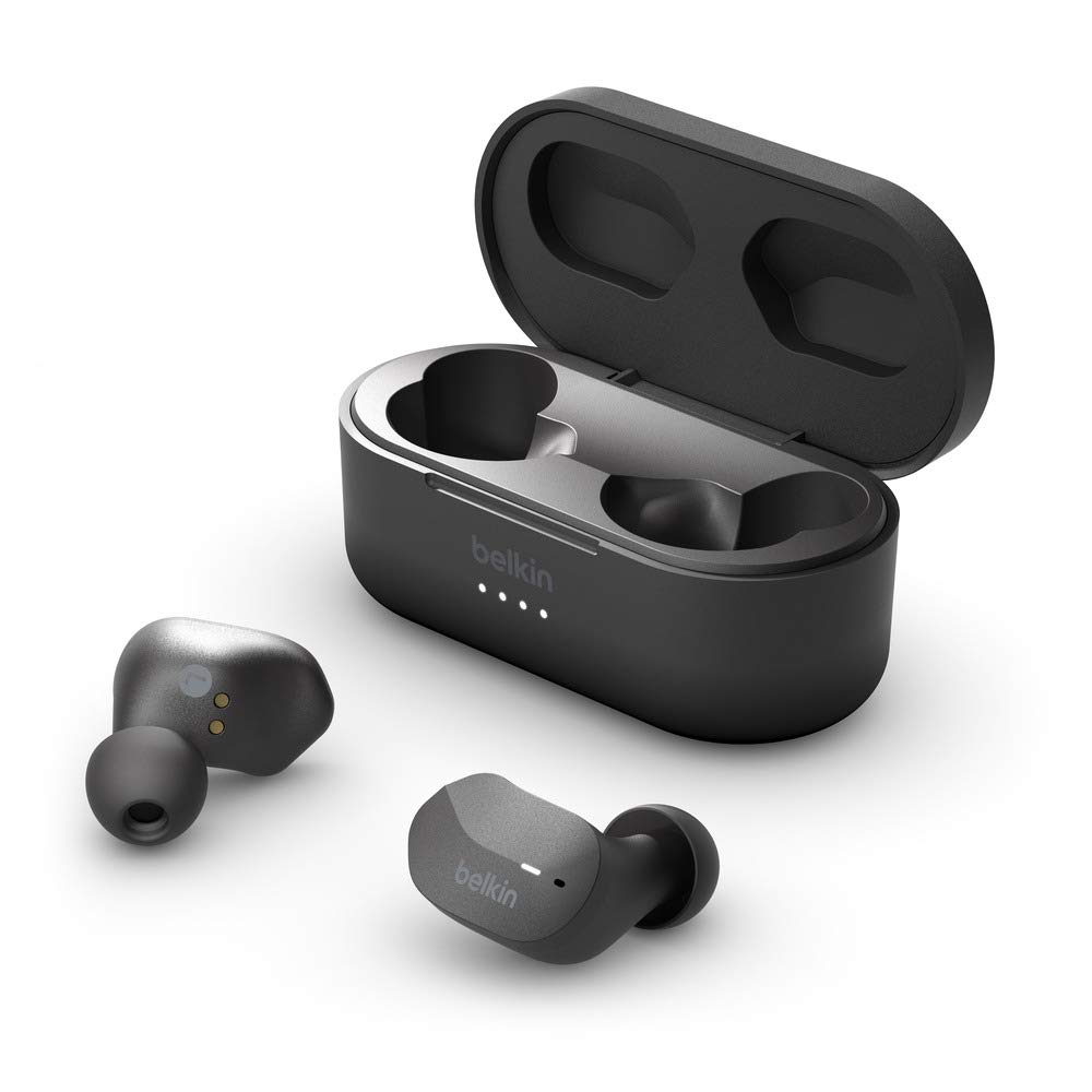 Belkin SoundForm True Kablosuz Kulak İçi Kulaklık, Taşınabilir Şarj Kutulu, 24 Saat Çalma, Gürültü Yalıtımı, Tere Dayanıklı, Bluetooth Kulaklık, Siyah