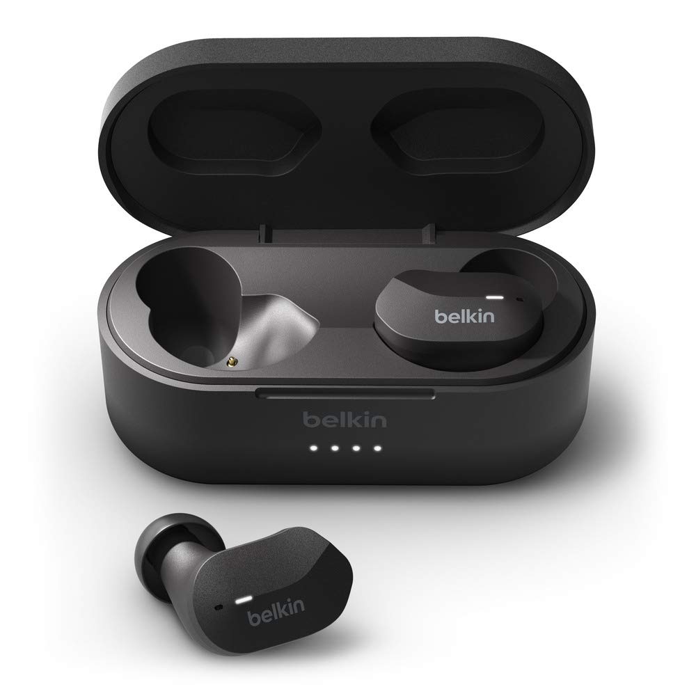 Belkin SoundForm True Kablosuz Kulak İçi Kulaklık, Taşınabilir Şarj Kutulu, 24 Saat Çalma, Gürültü Yalıtımı, Tere Dayanıklı, Bluetooth Kulaklık, Siyah