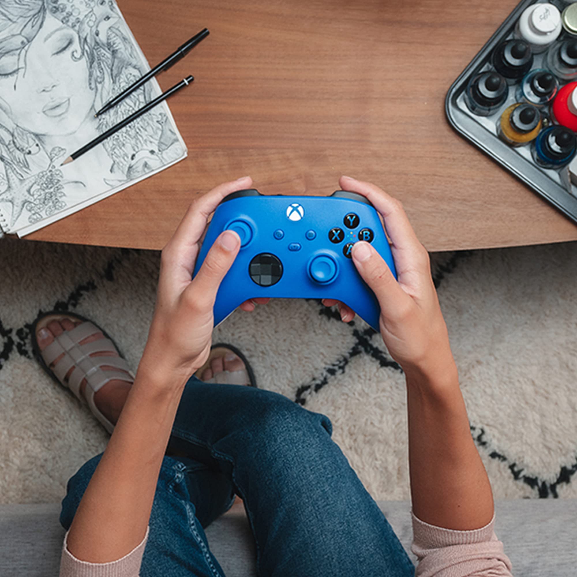 Xbox Wireless Controller Mavi, 9. Nesil (Microsoft Türkiye Garantili)