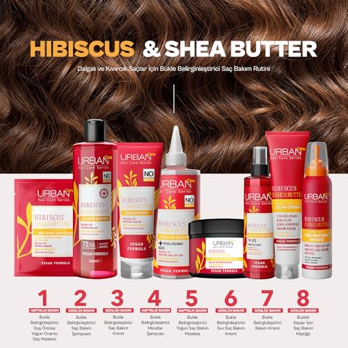 URBAN Care Twisted Curls Hibiscus & Shea Butter Kıvırcık ve Dalgalı Saçlara Özel Durulanmayan Bakım Kremi 175 ml- Vegan