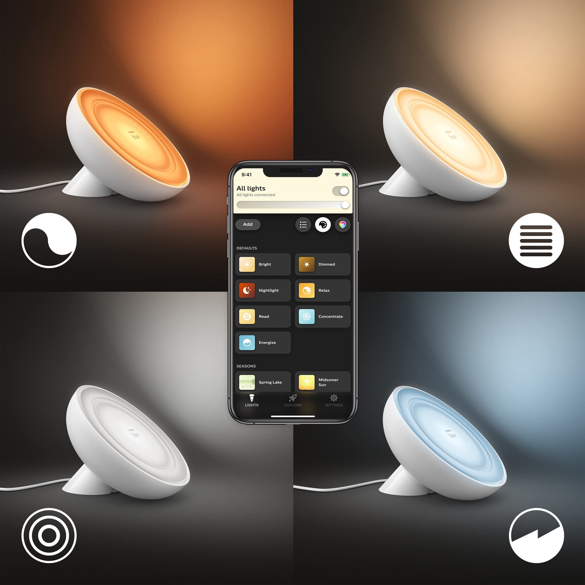 Philips Hue Bloom V4 Beyaz LED Aydınlatma, Bluetooth Özellikli