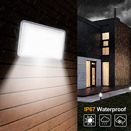 300 W LED dış mekan spotu, su geçirmez IP67 LED projektör, 24000 lm, 6500 K, soğuk beyaz LED spot lamba, avlu, garaj, teras, balkon, depo, oyun alanı için