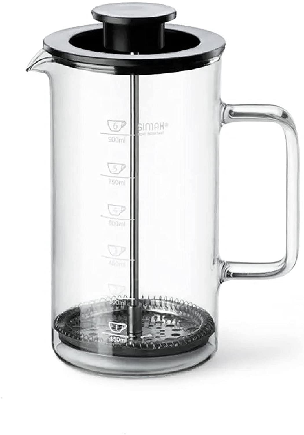 Simax French Press, 1 L Cam Kahve ve Çay Demliği, borosilikat cam, BPA içermez, ısıya dayanıklı, bul