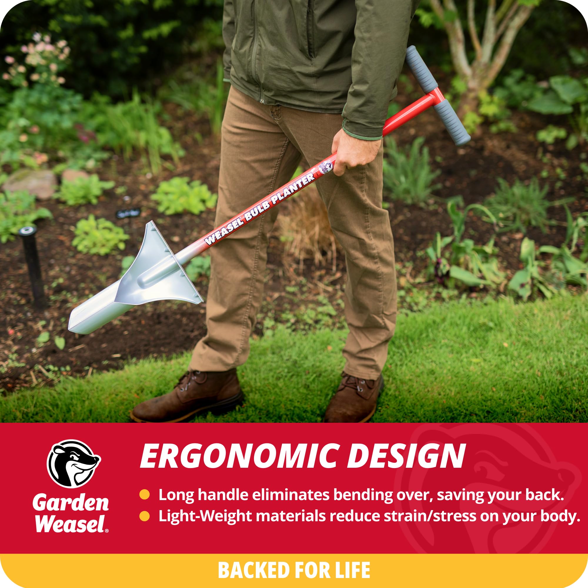 Garden Weasel Ampul Ekici - Uzun Saplı | Yıllıklar, Zemin Örtüsü, Sebzeler, İlkbahar ve Sonbahar Ampulleri | Çim Kesici, Sökücü ve Takıcı, Çim Ekici, Ampul Dikim Aracı | 91350