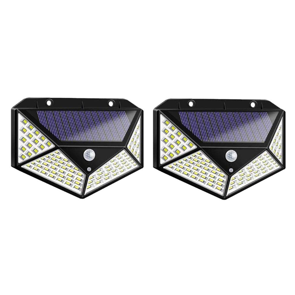 Fenteer Solar lamba 100 LED PIR hareket sensörlü dış duvar lambası IP65 bahçe teras - 2 adet