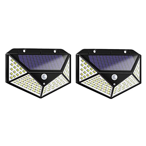 Fenteer Solar lamba 100 LED PIR hareket sensörlü dış duvar lambası IP65 bahçe teras - 2 adet