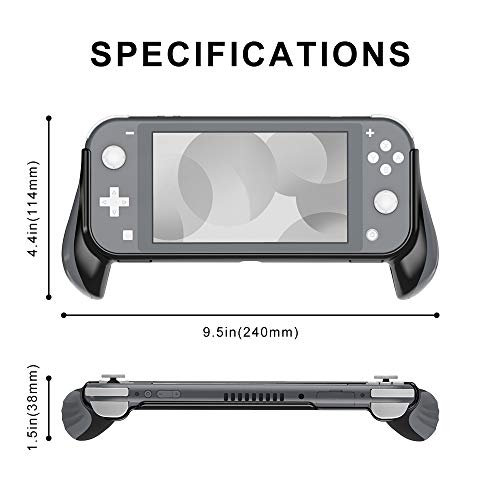 Laimax Nintendo Switch Lite için Kavrama Kılıfı, El Tutamakları Ergonomik Koruyucu Kılıf, Nintendo Switch Lite ile Uyumlu Aksesuarlar (Siyah)