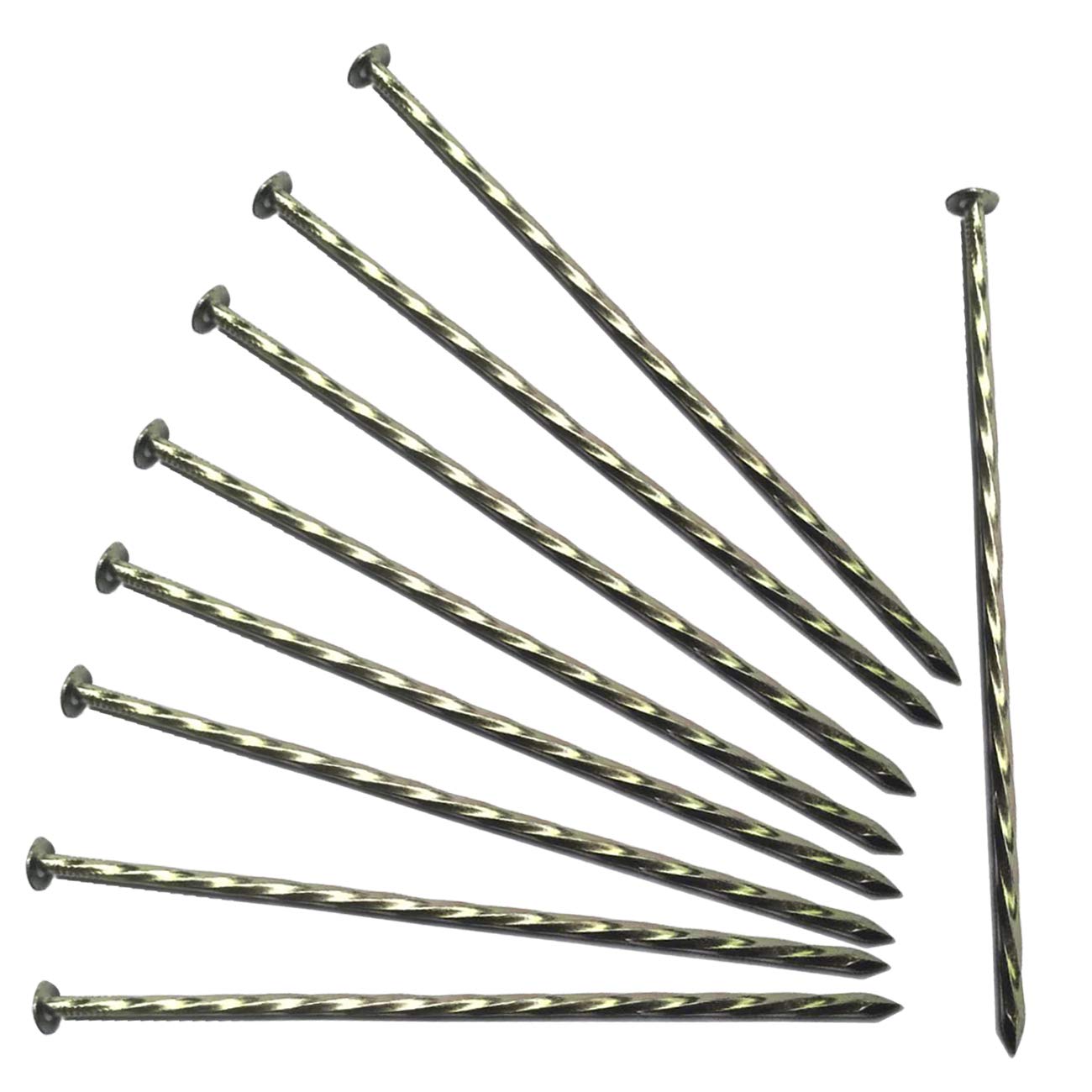MAOMBO 9'lu Paket - 20,32 cm Katı Galvanizli Metal Kenar Çivisi, Bahçe Spiral Peyzaj Kazıkları/Paver Kenarları, Ot Bariyerleri, Çim, Ev İnşaatı, Marangozluk Çivisi, Çadır, Bahçe Bitkileri ve Daha Fazlası için Çapalar